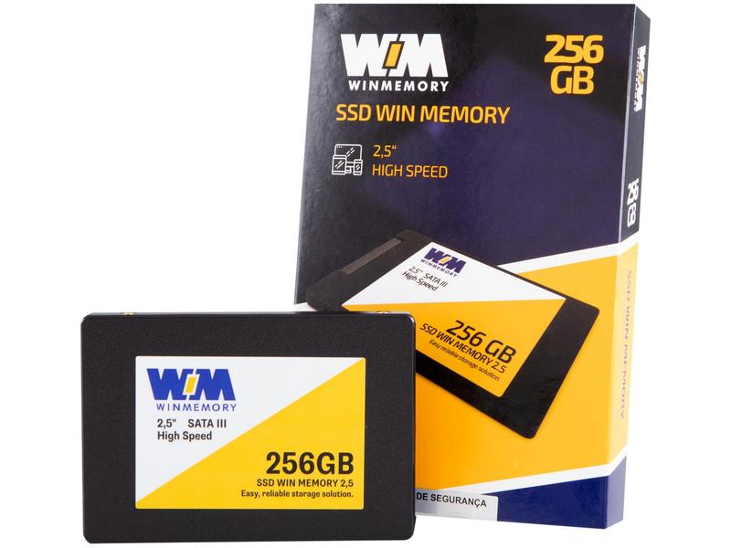 SSD 256GB WIN MEMORY SATA 2,5” Leitura 560MB/s Gravação 540MB/s